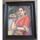 Ravi Varma - Lady with Plate of fruits